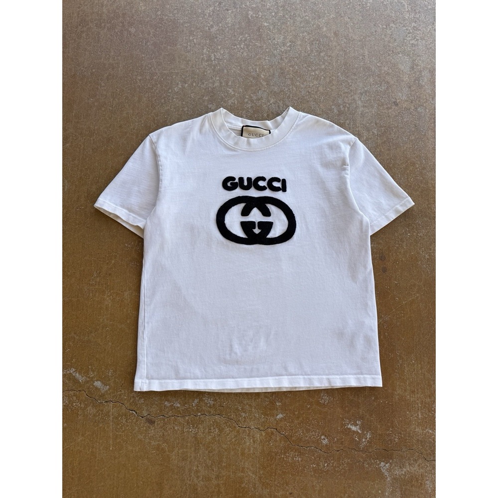 Gucci Chenille Embroidery 3D Heavyweight Cotton High Fashion T-Shirt (XS)